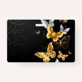 Badge Papillons blancs et dorés (Dos)