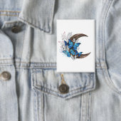 Badge Papillons bleus sur croissant en bois (Insitu)