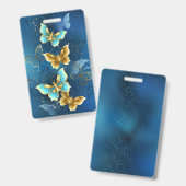Badge Papillons dorés (Avant & arrière)