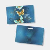 Badge Papillons dorés (Avant & arrière)