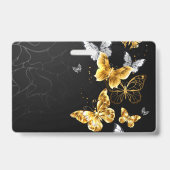 Badge Papillons dorés et blancs (Arrière)
