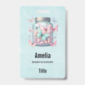 Badge Papillons Fantaisistes dans un Pot (Arrière)