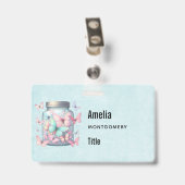 Badge Papillons Fantaisistes dans un Pot (Arrière avec clip)
