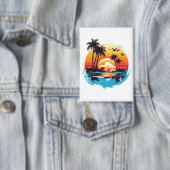 Badge Paradis du coucher de soleil tropical (Insitu)