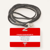 Badge Paramédic| ID photo de l'employé Médicale de l'hôp (Derrière avec lanière)