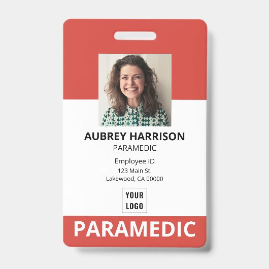 Badge Paramedic Simple Photo ID (Face)