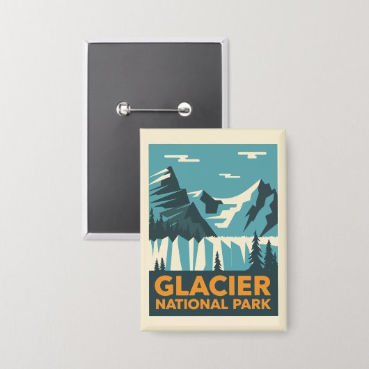 Badge Parc national du Glacier vintage (Recto/Verso)