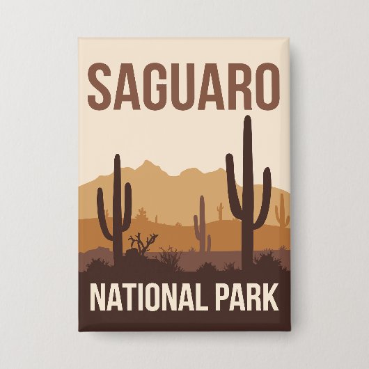 Badge Parc national du Saguaro Art de voyage minimal (Recto)