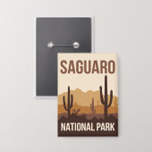 Badge Parc national du Saguaro Art de voyage minimal (Recto/Verso)