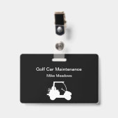 Badge Parcours de golf Golf Entretien de voiture Nom d'é (Avant avec clip)