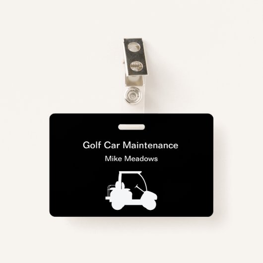 Badge Parcours de golf Golf Entretien de voiture Nom d'é (Devant avec clip)