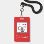 Badge Paris (Arrière avec lanière)
