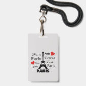 Badge Paris (Arrière avec lanière)