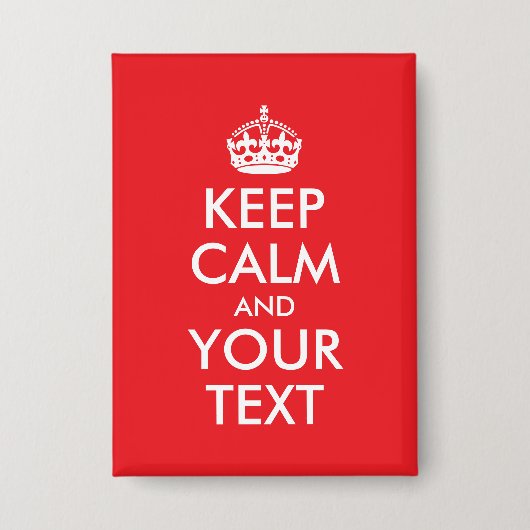 Badge Parodie du calme en rouge et blanc (Recto)