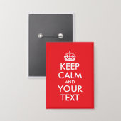 Badge Parodie du calme en rouge et blanc (Recto/Verso)