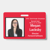 Badge Participants au séminaire Horizontal rouge et blan (Arrière)