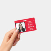 Badge Participants au séminaire Horizontal rouge et blan (Manuel / portable)