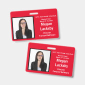 Badge Participants au séminaire Horizontal rouge et blan (Avant & arrière)