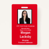 Badge Participants au séminaire Rouge et blanc Vertical (Dos)