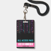 Badge Partie de patin de rouleau, passage de VIP, (Front with Lanyard)