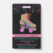Badge Partie de patin de rouleau, passage de VIP, (Back)