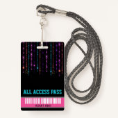 Badge Partie de patin de rouleau, passage de VIP, (Devant avec lanière)