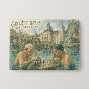 Badge Partie d'échecs Bains Gellert Budapest Hongrie