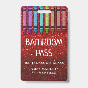 Badge Parties scintillant arc-en-ciel Crayons Salle de b
