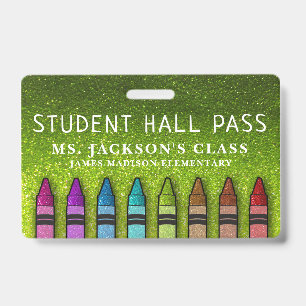 Badge Parties scintillant arc-en-ciel Crayons Teacher Sc