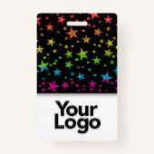 Badge Parties scintillant arc-en-ciel Nom de l'employé p (Dos)