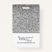 Badge Parties scintillant Argent Employé Infirmière Doct (Dos)