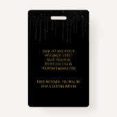 Badge Parties scintillant Black Gold Dripping 18 Anniver (Dos)