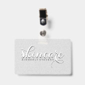 Badge Parties scintillant blanche (Avant avec clip)