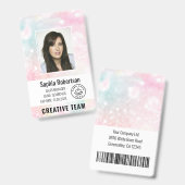 Badge Parties scintillant de code de barre de photos de (Avant & arrière)