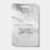 Badge Parties scintillant de marbre moderne - Insigne d' (Dos)