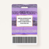 Badge Parties scintillant de peinture violet chic pour f (Dos)