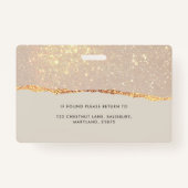 Badge parties scintillant d'or rose rose moderne ceintur (Dos)