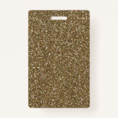 Badge Parties scintillant dorée glamour ID photo et nom (Dos)