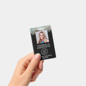 Badge Parties scintillant Employé Photo Logo Code à barr (À main)