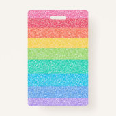 Badge Parties scintillant mignonne Arc-en-ciel rayures c (Dos)