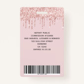 Badge Parties scintillant rose Lecteur Photo Logo Code à (Dos)