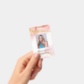 Badge Parties scintillant rose or marbre Agate Logo ID d (Manuel / portable)