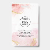 Badge Parties scintillant rose or marbre Agate Logo ID d (Arrière)