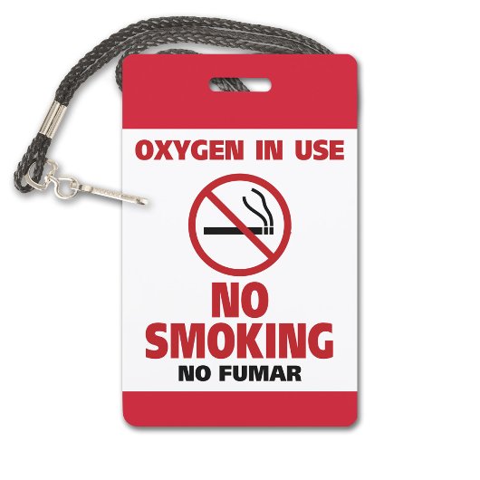Badge Pas de fumée - Oxygène en usage - Pas de fumée
