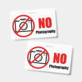 Badge Pas de photos ! (Avant & arrière)