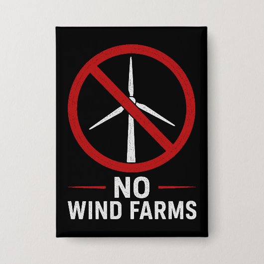 Badge Pas d'éoliennes - Pas de parcs éoliens (Recto)