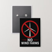 Badge Pas d'éoliennes - Pas de parcs éoliens (Recto/Verso)