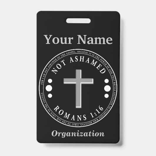 Badge Pas honteux de l'Evangile Verse chrétien (Face)