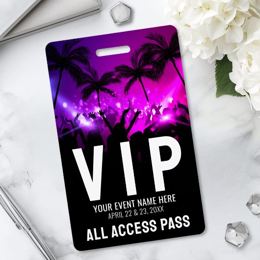 Badge Pass Accès Illimité Événement VIP