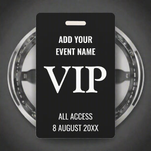 Badge Pass accès illimité musique noir et blanc Festival